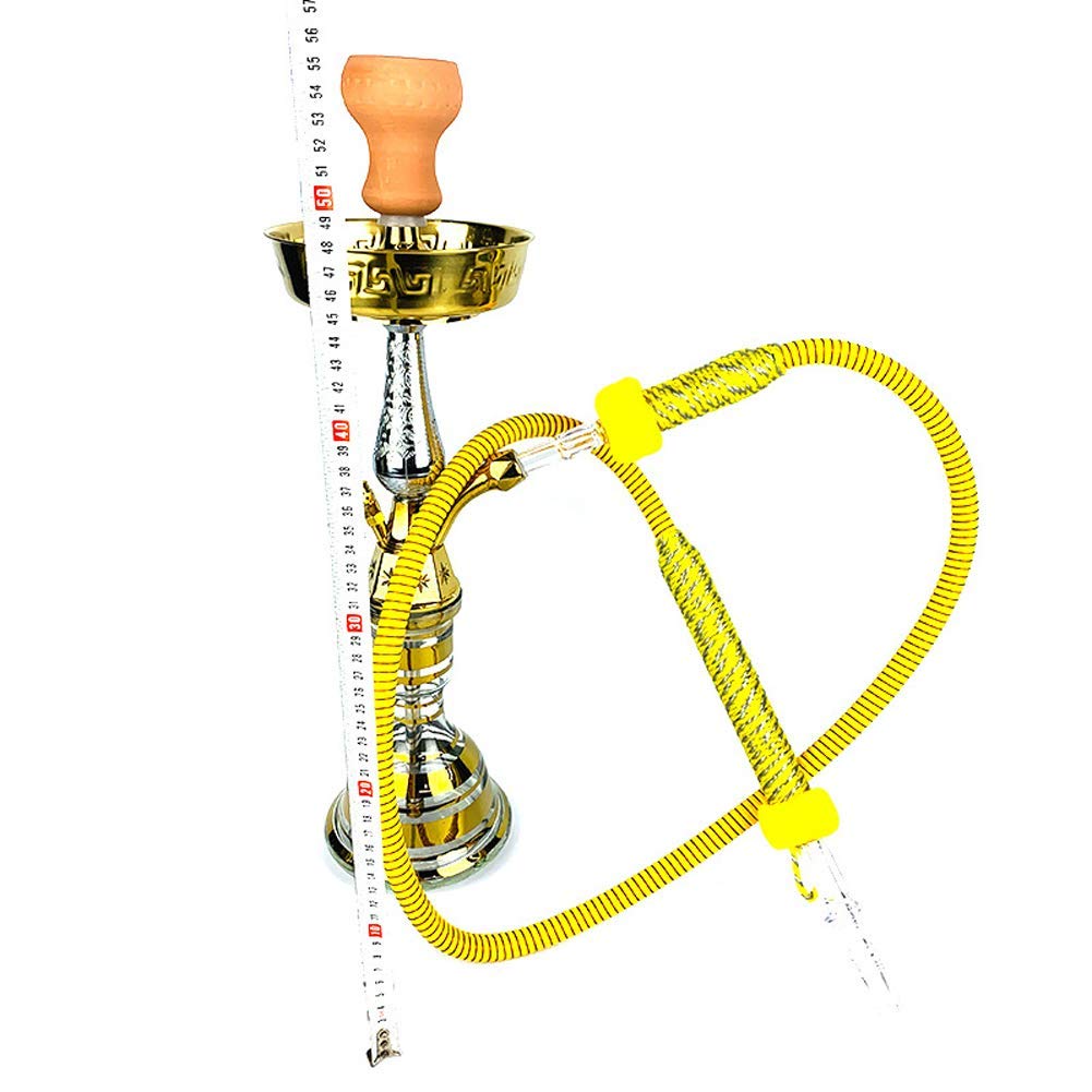 LJJ Cachimba Shisha, Juego Completo de 1 mangueras - jarrón Grande de Vidrio para narguile con Clip para carbón, Juego de narguile, para la Mejor Shisha