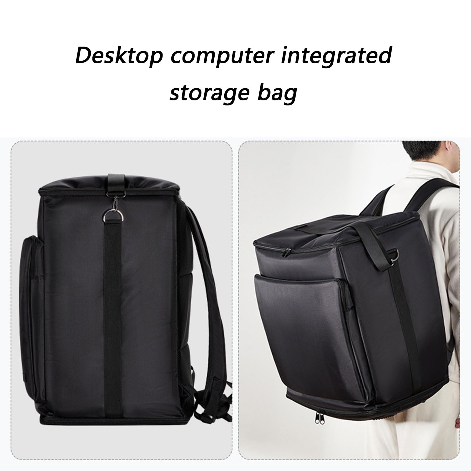 Custodia protettiva da viaggio con maniglia per computer desktop, telaio per tastiera, cavo di protezione, custodia protettiva da 24/27 pollici, 68,6 cm, Zaino