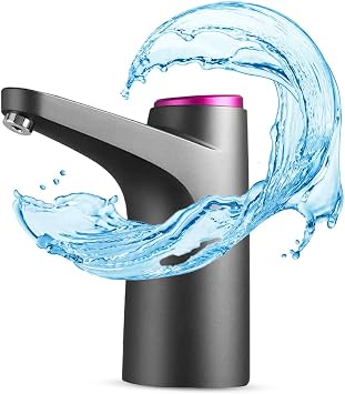 مؤشر LED لموزع المياه NK، بطارية USB 1200 مللي أمبير قابلة لإعادة الشحن، متوافقة مع الأقفاص والزجاجات 4.5 لتر 5 لتر 7.5 لتر 10 لتر 11.3 لتر 15 لتر 18.9 لتر محول 3.8 و4.8 سم أسود صغير