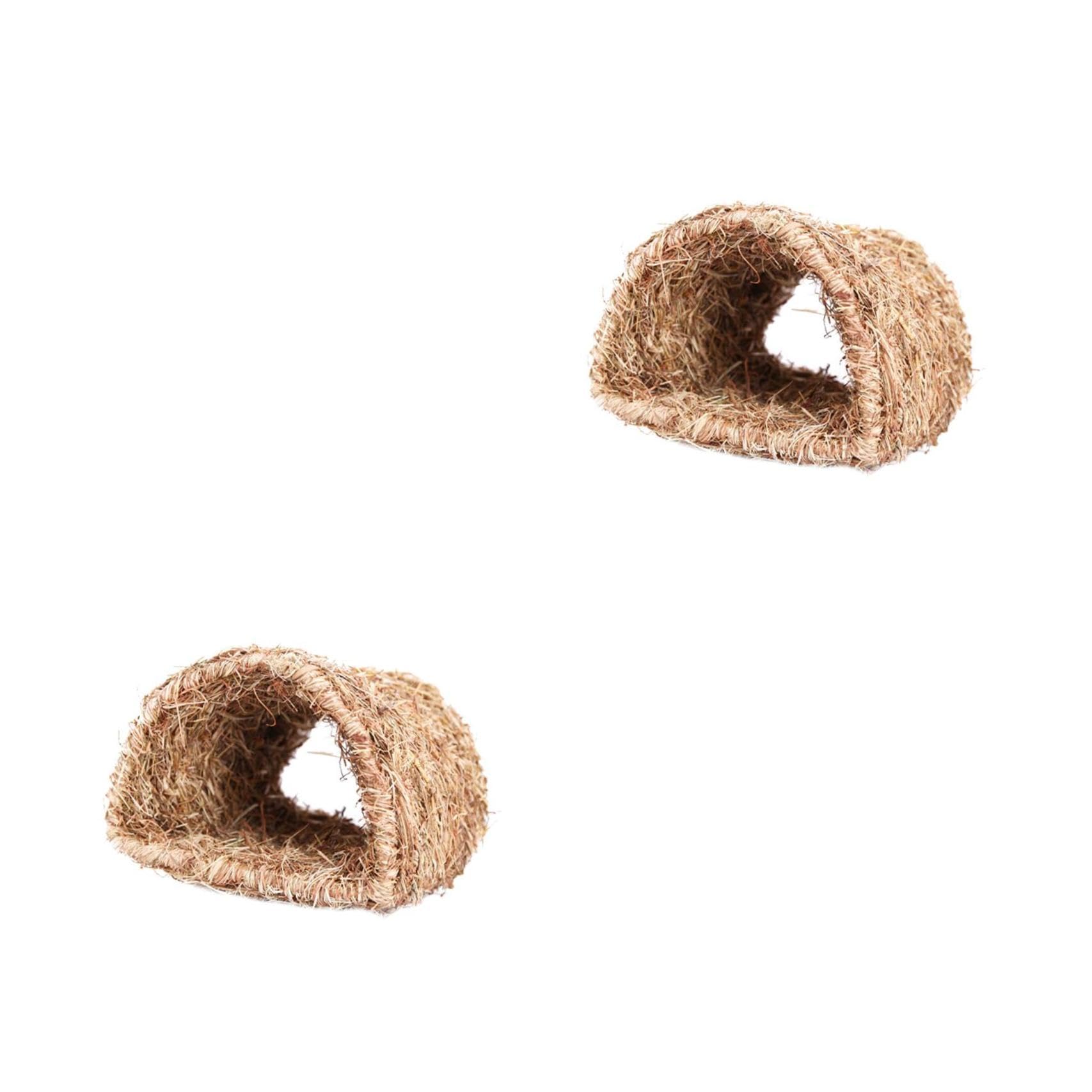 Yardwe 2stücke Handgefertigtes Kaninchen-strohnest Naturmaterial Für Kleine Haustiere Für Kaninchen Hamster Und Andere Kleintiere Fördert Und Spiel