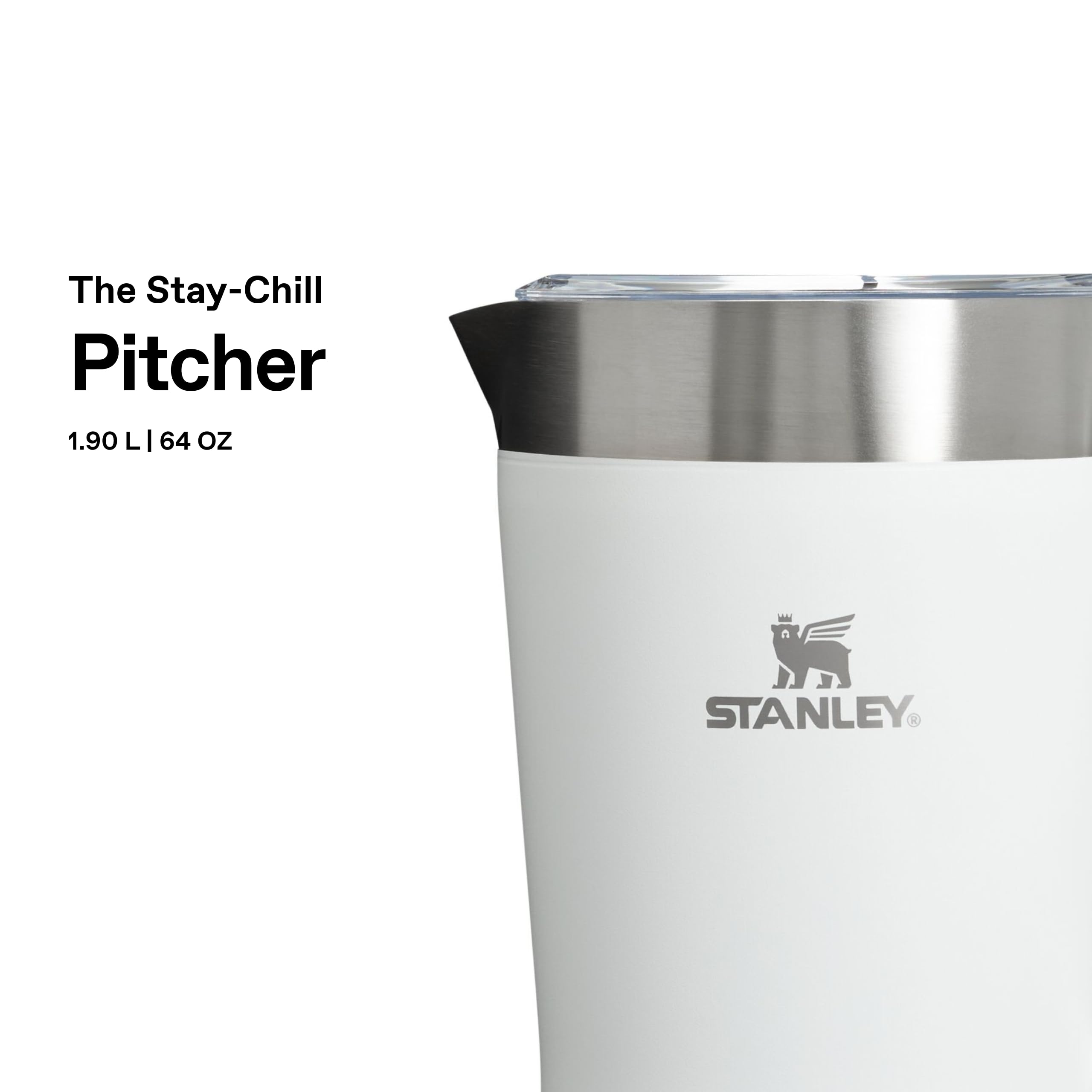 Stanley 1913 Stay Chill Jarra 1.9L - Mantiene 8 Horas Fría - Hielo Hasta 29 Horas - Sin BPA - Doble Pared de Espuma - Apta para Lavavajillas - Asa Resistente - Frost