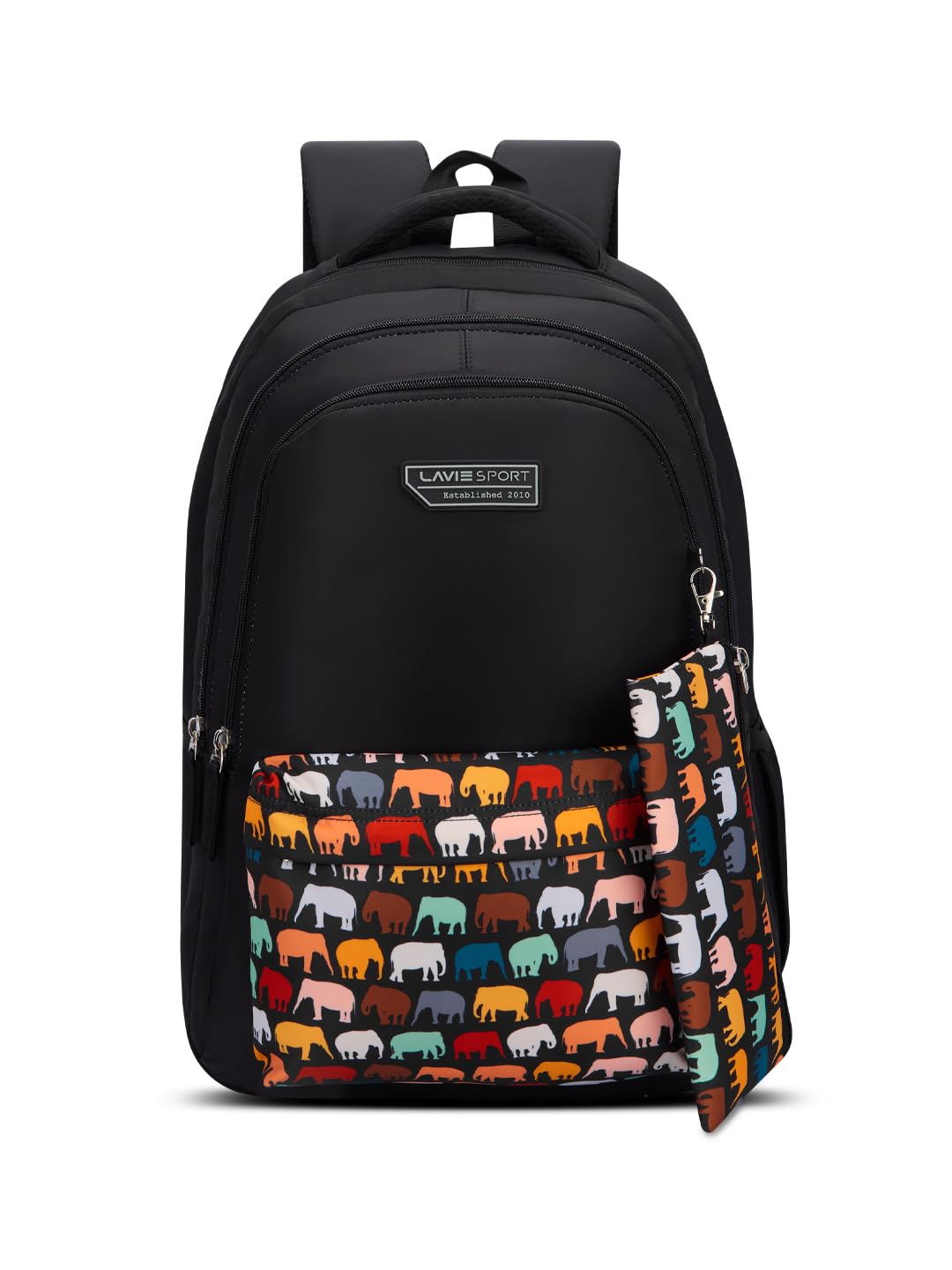 lavie sport Tusker 36L Black Backpack | Fits Upto 15 Inch Laptop | Organizer & Bottle Holder |Rain Cover |Pencil Pouch | Gift for Men, Women, Boys, Girls | Laptop Sleeve for School & College-picture-11