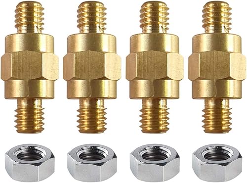 Ampper Perno de terminal de batería lateral de latón de 38"-16, perno extensor de poste lateral de batería estándar para poste GM, paquete de 4