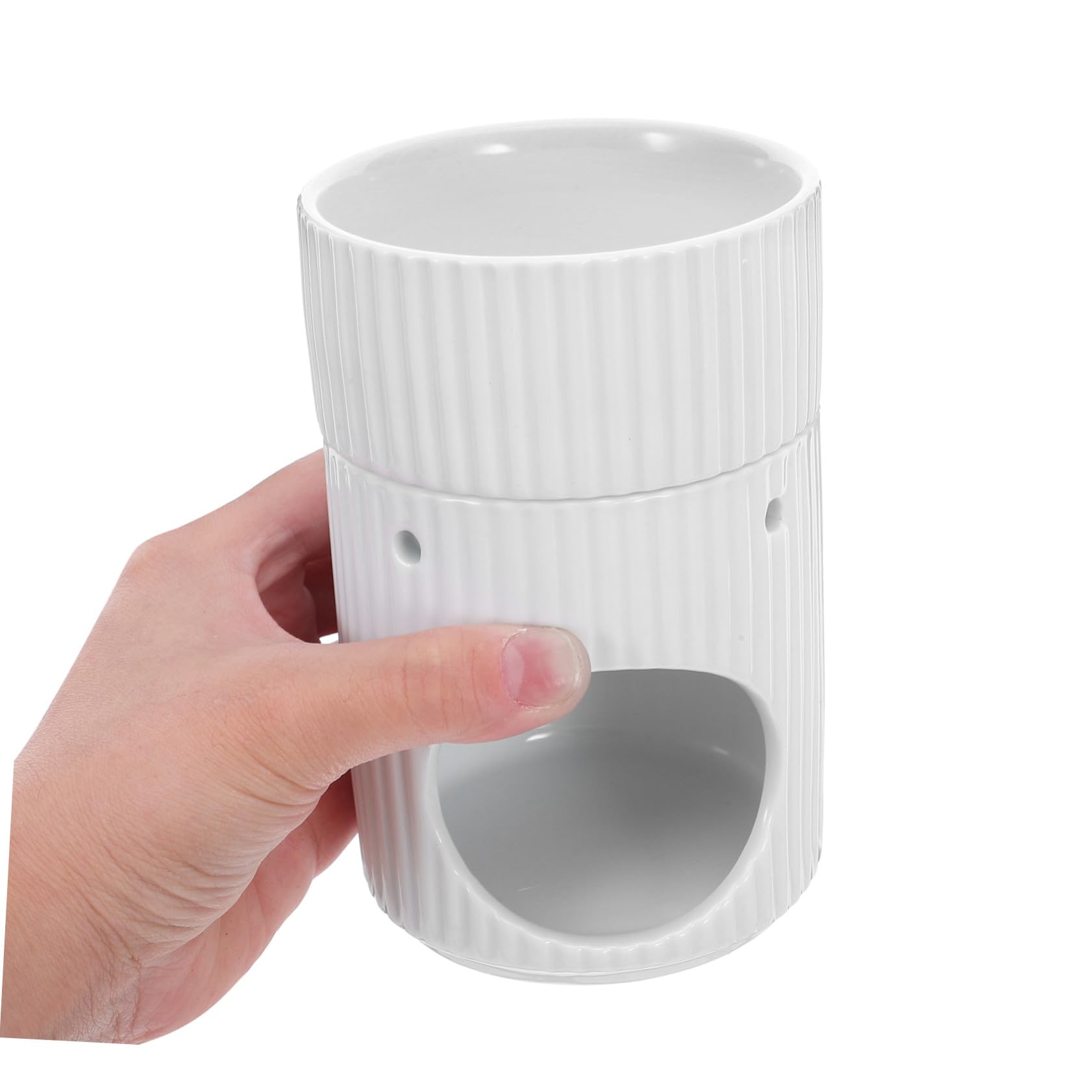 Diffusore di Aromi per Ambienti in Ceramica Bruciatore per Oli Essenziali e Candele Tealight Contenitore per Aromaterapia Capacità per Casa e Ufficio Design Bianco