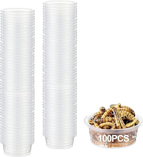 Vasos de alimentación de agua y alimentos con cresta de Gecko de 0.5 onzas, cuencos de alimentación de reptiles, plato de comida de repuesto de