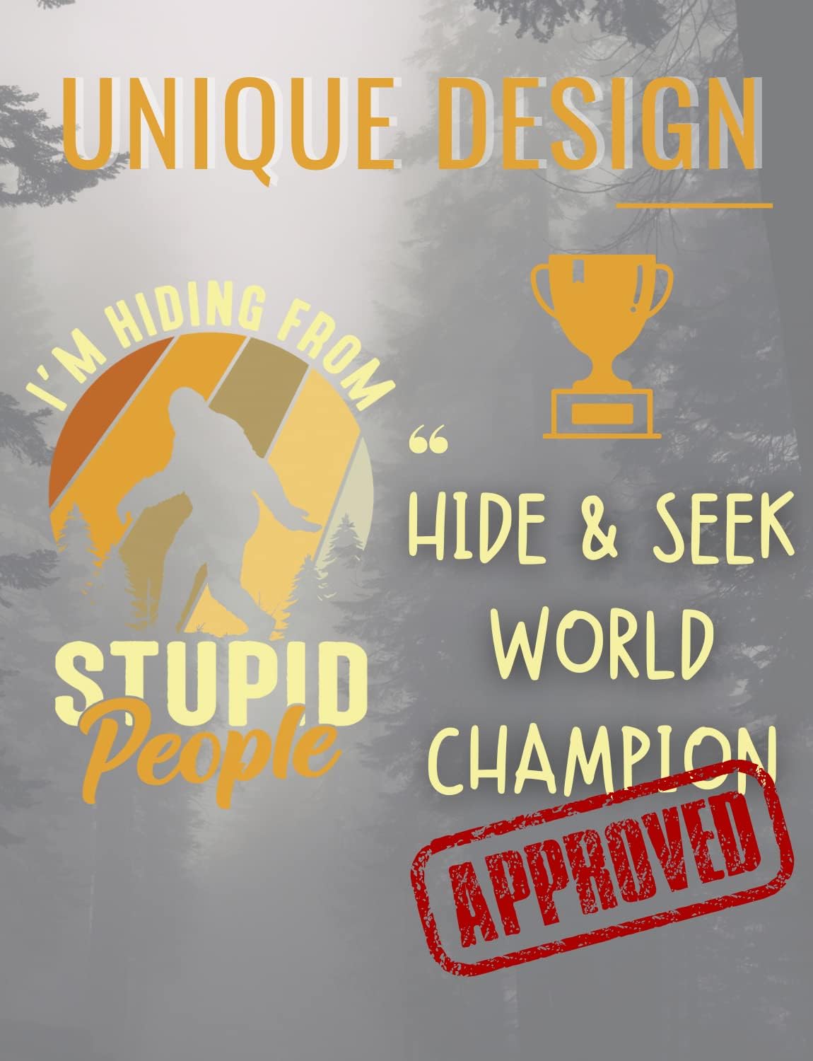 Onebttl Bigfoot Gifts for Men, Sasquatch Gifts, 20 oz Travel Mug Insulated Tumbler - I'm Hiding from Stupid People - Image 6