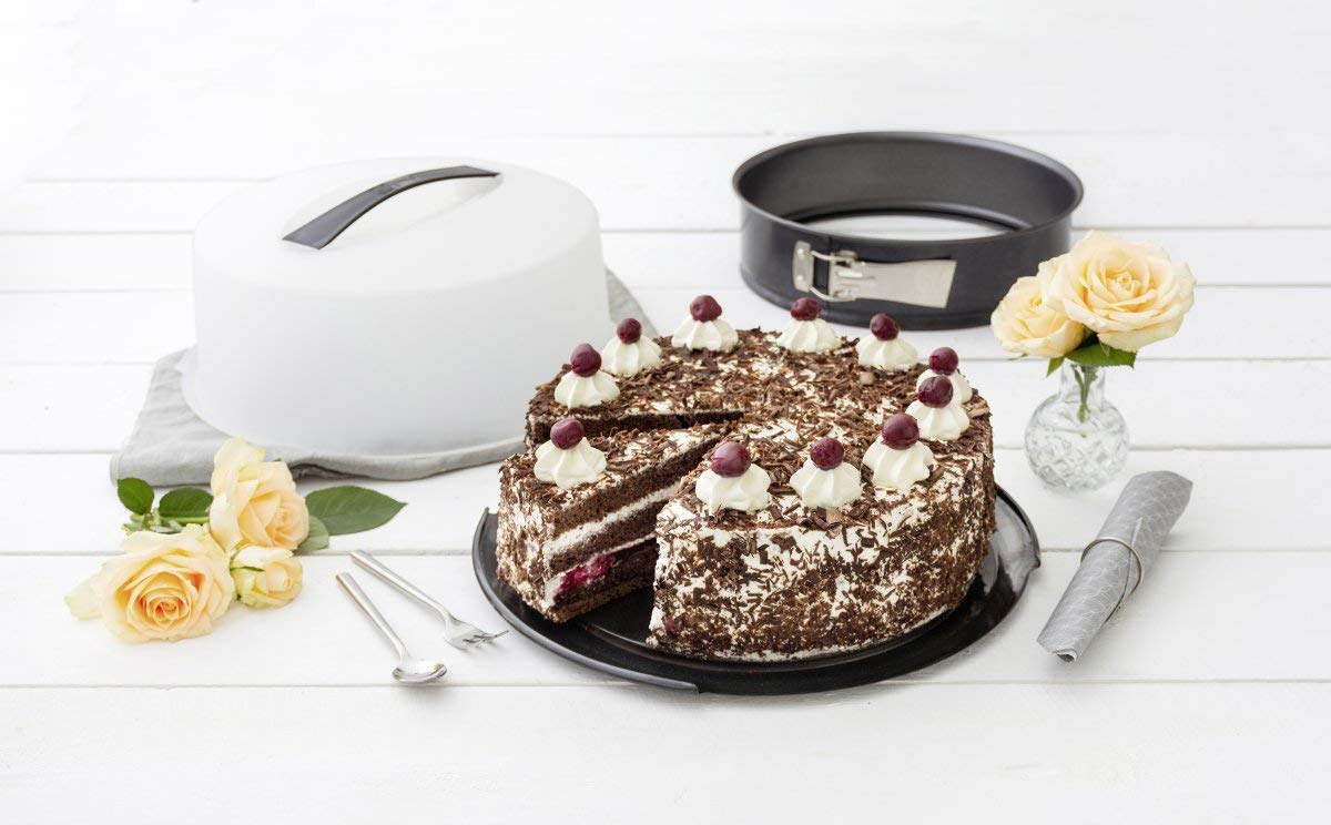 ZADO Zenker 7020 Deluxe Moule à Charnière avec Fond Plat Émail Noir Métallique Diamètre 27 cm