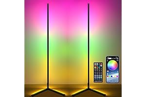 Hitish Corner Floor Lamp 2 Pack: Smart RGB LED Accent Lighting for Mood Enhancement