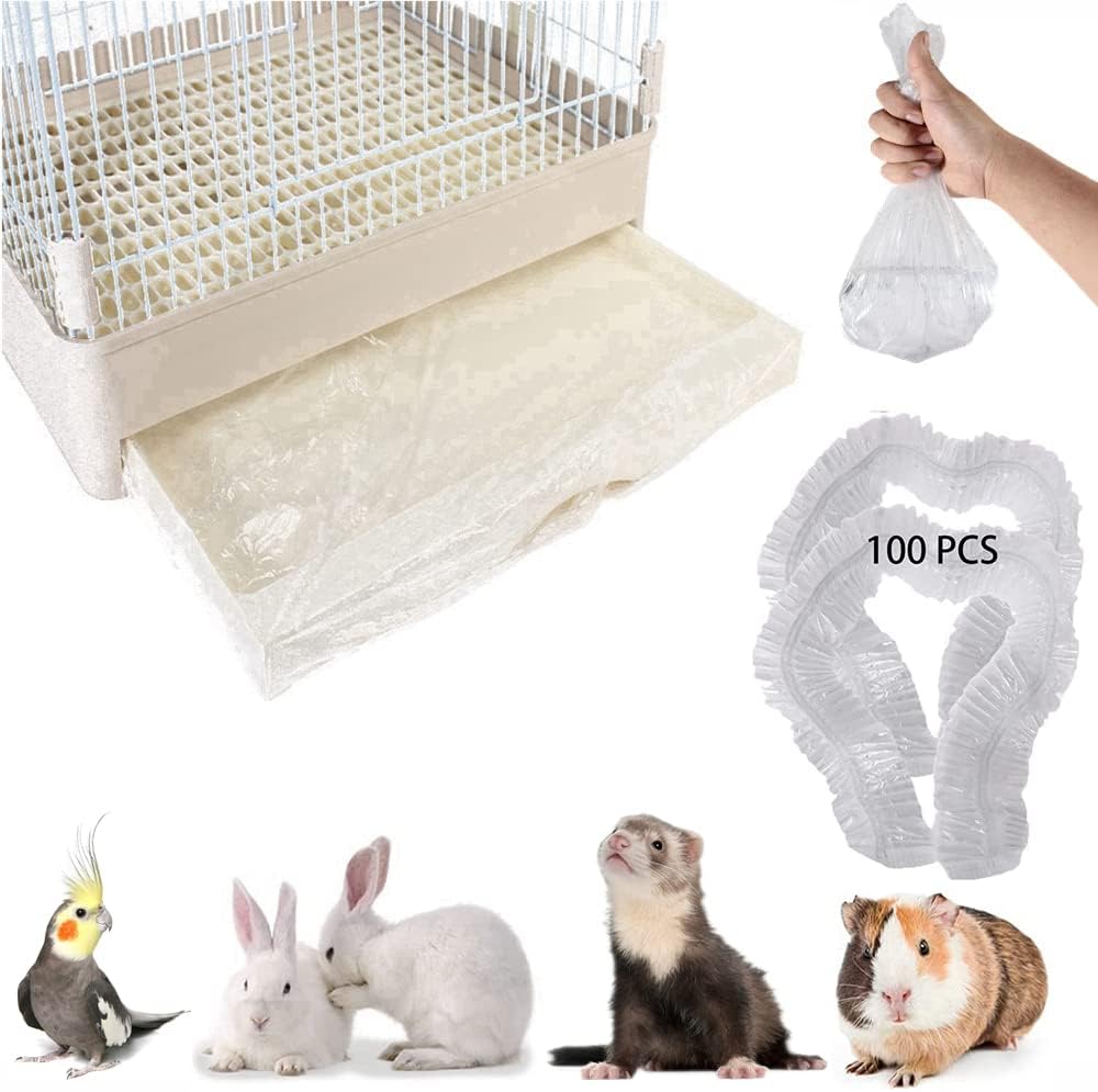 HAICHEN TEC 100 Pcs Rabbit Cage Liners Disposable Clear