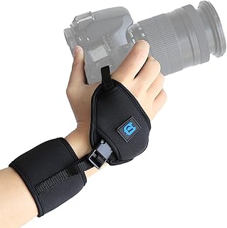 Puluz Soft Neoprene Hand Grip Wrist Strap with 1/4in Screw Plastic Plate - Black