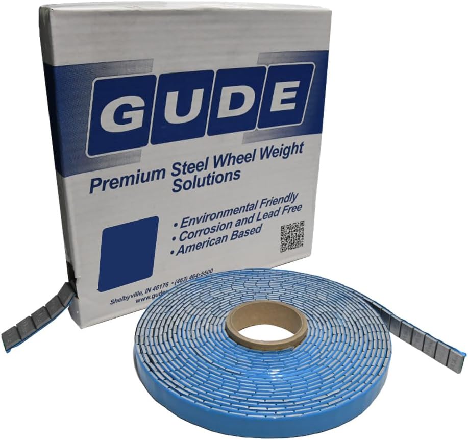 Gude Wheel Weights. 1 Roll 0.50oz, 1/2, Steel FE Adhesive Stick on Roll Wheel Weights, 360 PCS (Black)