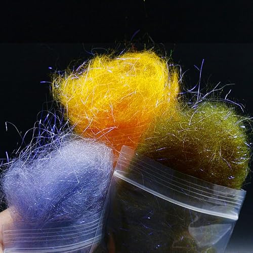 Fly Tying Laser Yarn 6 Fly Tying Dubbing Long Laser Fiber Dub Fly Tying Materials