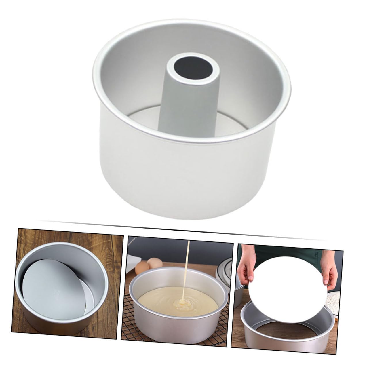 Kuchenform Runde aus Aluminiumlegierung Wiederverwendbar 20cm mit Abnehmbarem Boden für Gleichmäßiges Backen im Ofen