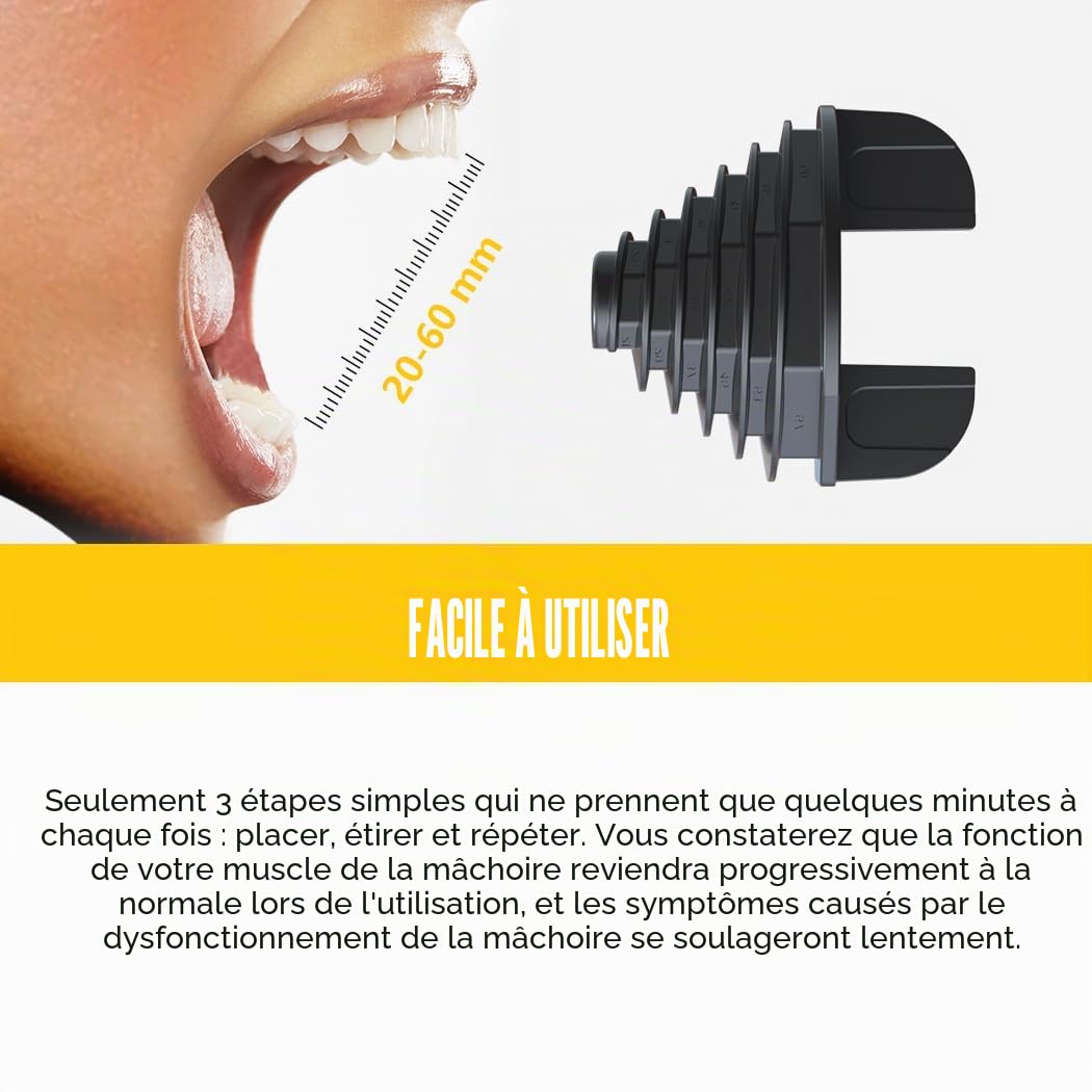 KOHEEL TUR Produit De Soulagement De La Douleur Pour TMJ (L'ATM), Le Grincement Et Le Serrement Des Dents, Les Maux De Tête, Le Trismus Et Le Bruxisme Causés Par Les Muscles De La Mâchoire Serrés