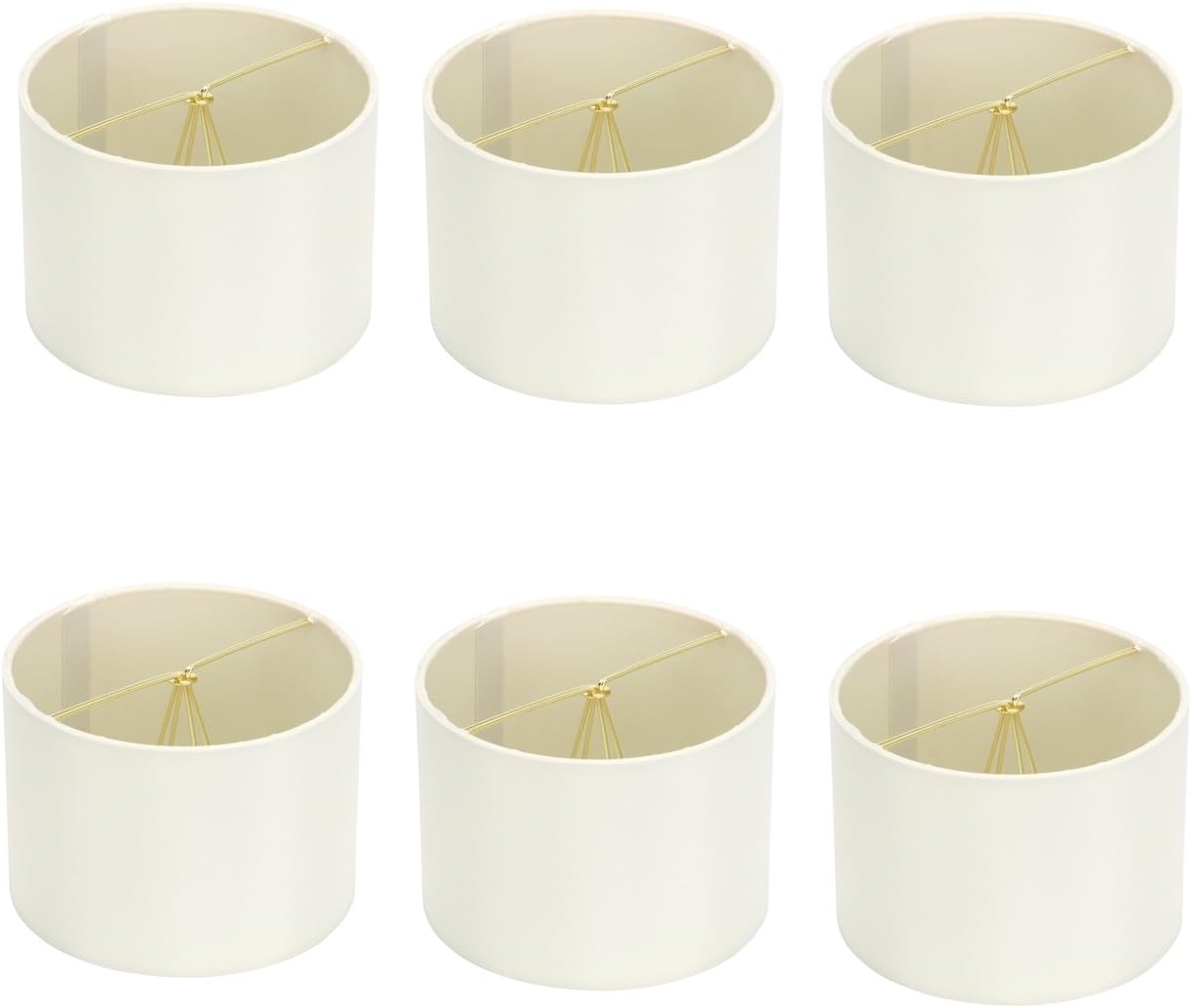 Upgradelights Eggshell Silk 6 Inch Clip On Barrel Chandelier Lamp Shades (Set of 6) 6x6x4