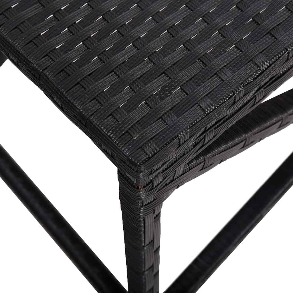 SYDE Banco de Jardín Ratán Sintético Negro 120 cm | Marco de Acero con Recubrimiento en Polvo, Resistente al Agua, Fácil de Limpiar, para Patio y Piscina