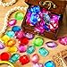 MARFOREVER 100 Pcs Toy Gems Pirate Treasure Jewels Acrylic Gems Colorful Plastic Bling Diamonds Pool Diving Gemstones for Vase Filler Summer Beach Toys Party Table Scatters Decor Gift Filling Favors