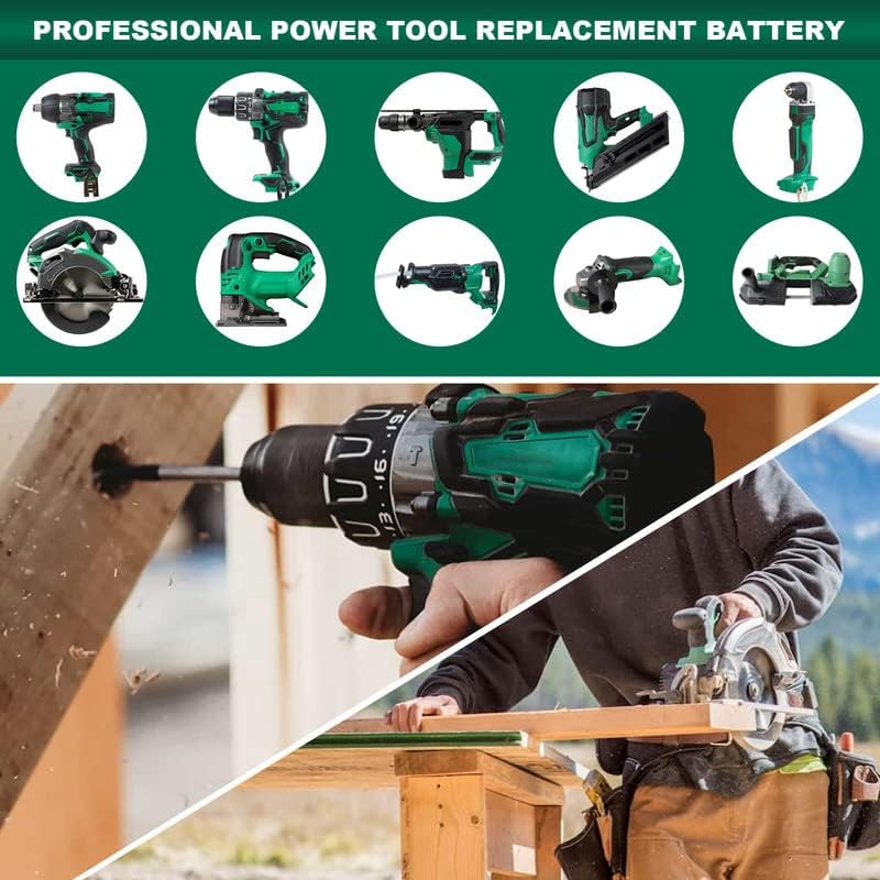 Miniatura 4 de Fancy Buying Paquete de 2 baterías de repuesto de 6000 mAh 18 V compatibles con Hitachi BSL1815X BSL1830C BSL1815S BSL1830 339782 330139 330557