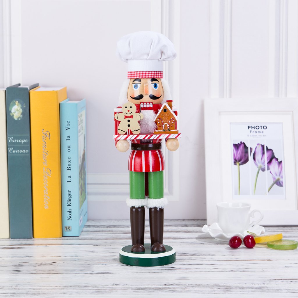 MagiDeal 36CM Casse-Noisette en Bois Figurine Peint à La Main Objets de décoration Embellissement pour Maison Table - Chef