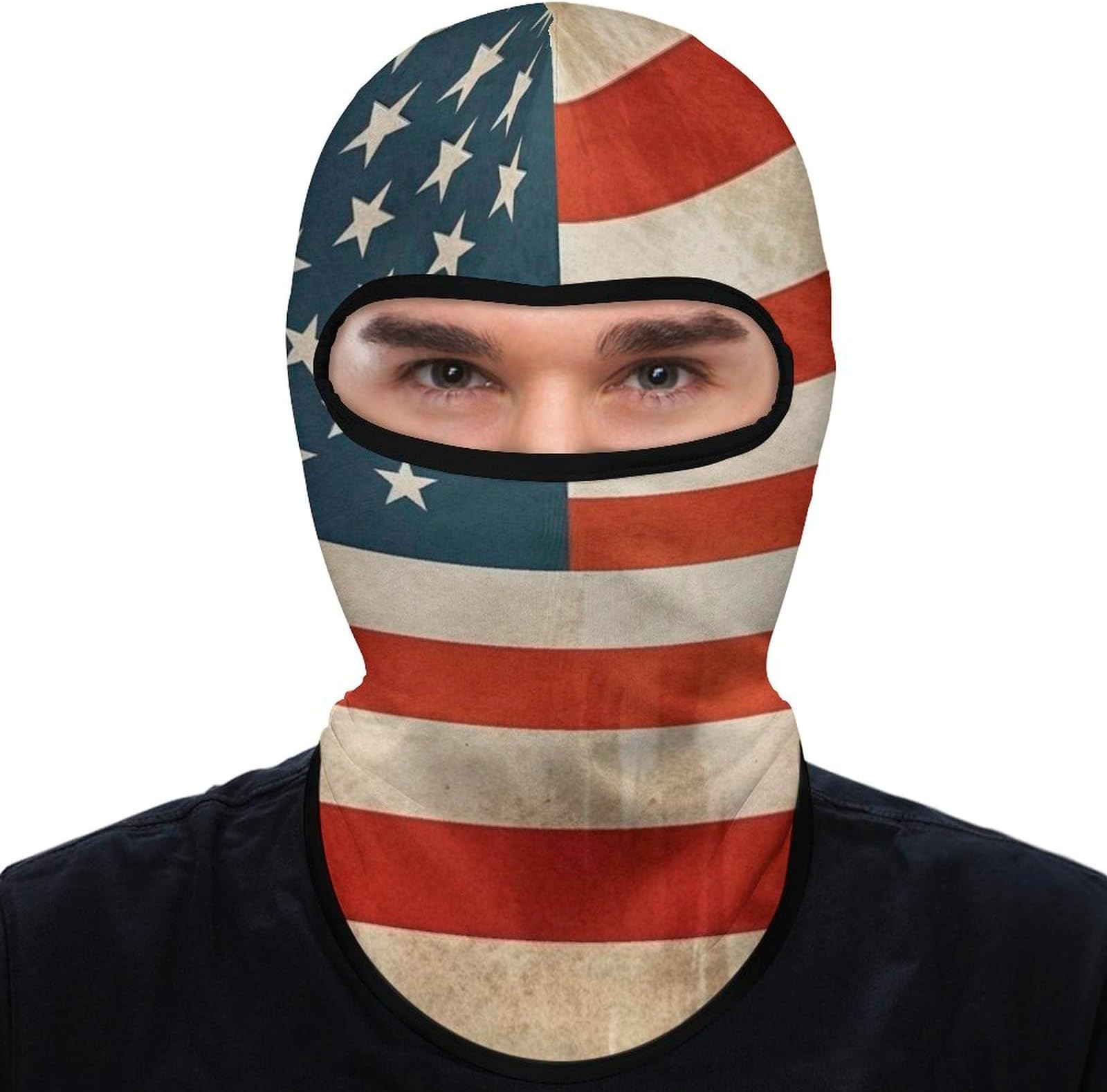 Ski Mask for Men Women Balaclava Face Mask Vintage American USA Flag Face Cover Balaclava Hood Headwear Windproof Hood
