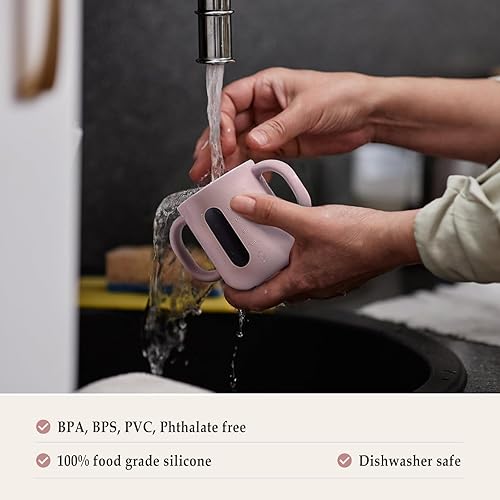 Miniatura 5 de CLYMENE Taza de entrenamiento de silicona con popote y asas, taza para beber para bebé, taza para beber agua para bebés y niños pequeños de 6 meses