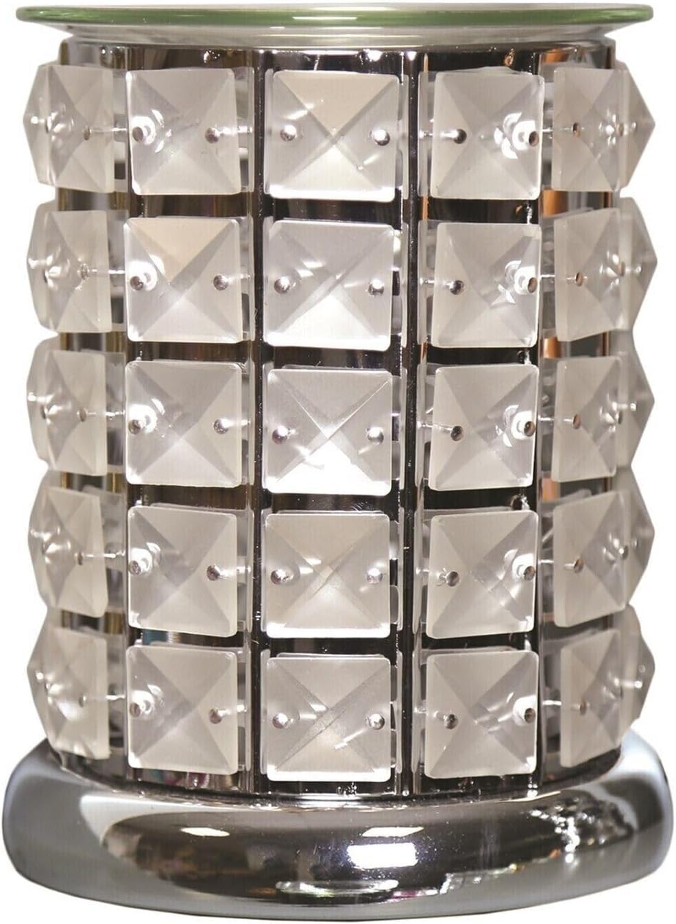 3D Starburst Electric Wax Melt Burner with Touch Control Oil Warmer Lamp Decorative Scented Wax Warmer Night Light (1, Clear Crystal 17cm)