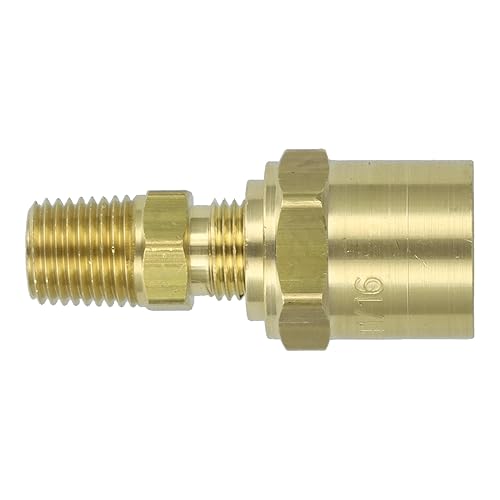 Dixon BN32RU68 - Accesorio reutilizable de latón adaptador macho NPTF de 14 pulgadas x ID de manguera de 38 pulgadas manguera de 1116 pulgadas OD