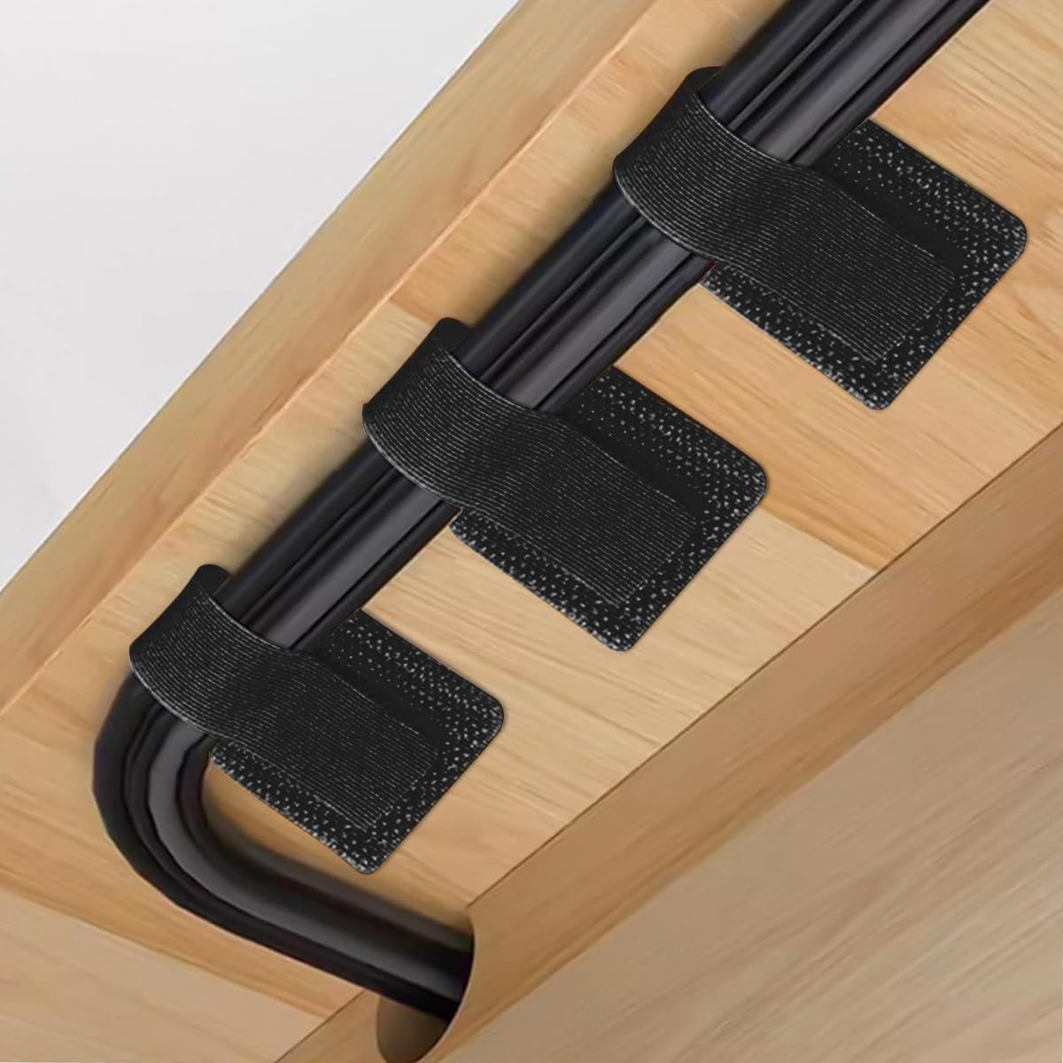 Reusable Cable Ties 50 Pack Heavy-Duty Self-Adhesive Hook & Loop Tape, Multi-Purpose Cord Organizer for Home, Office & Data Centers – Black Cable Management Solution (Black)