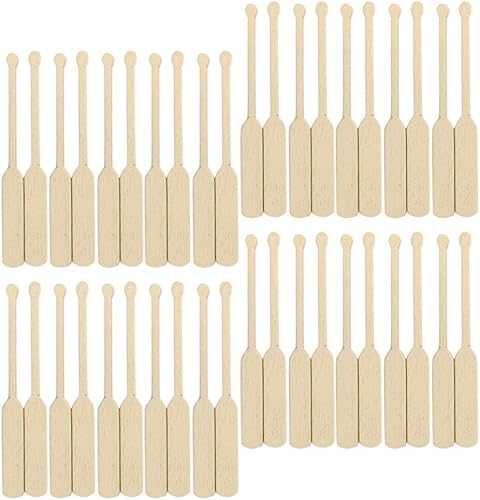 Gadpiparty Casa de muñecas en miniatura con 100 piezas de remos, figuras de canoa, modelos de canoa, paleta de jardín de hadas para decoración de