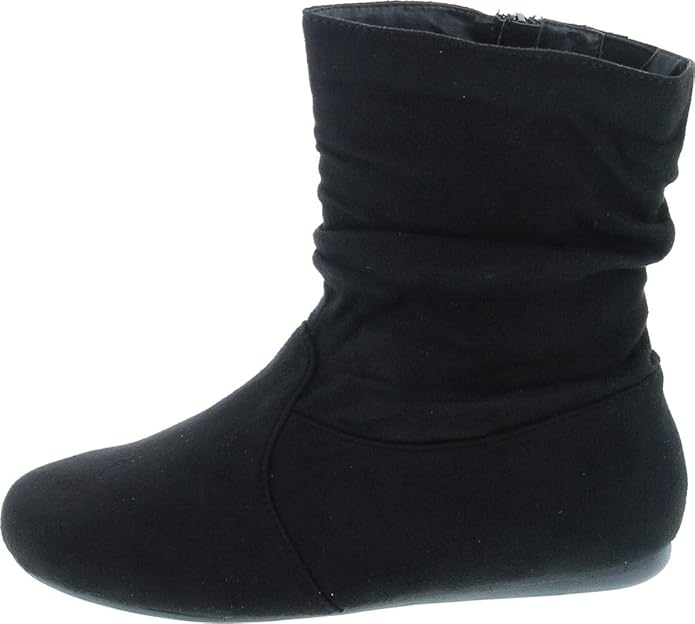 flat black ankle boots suede