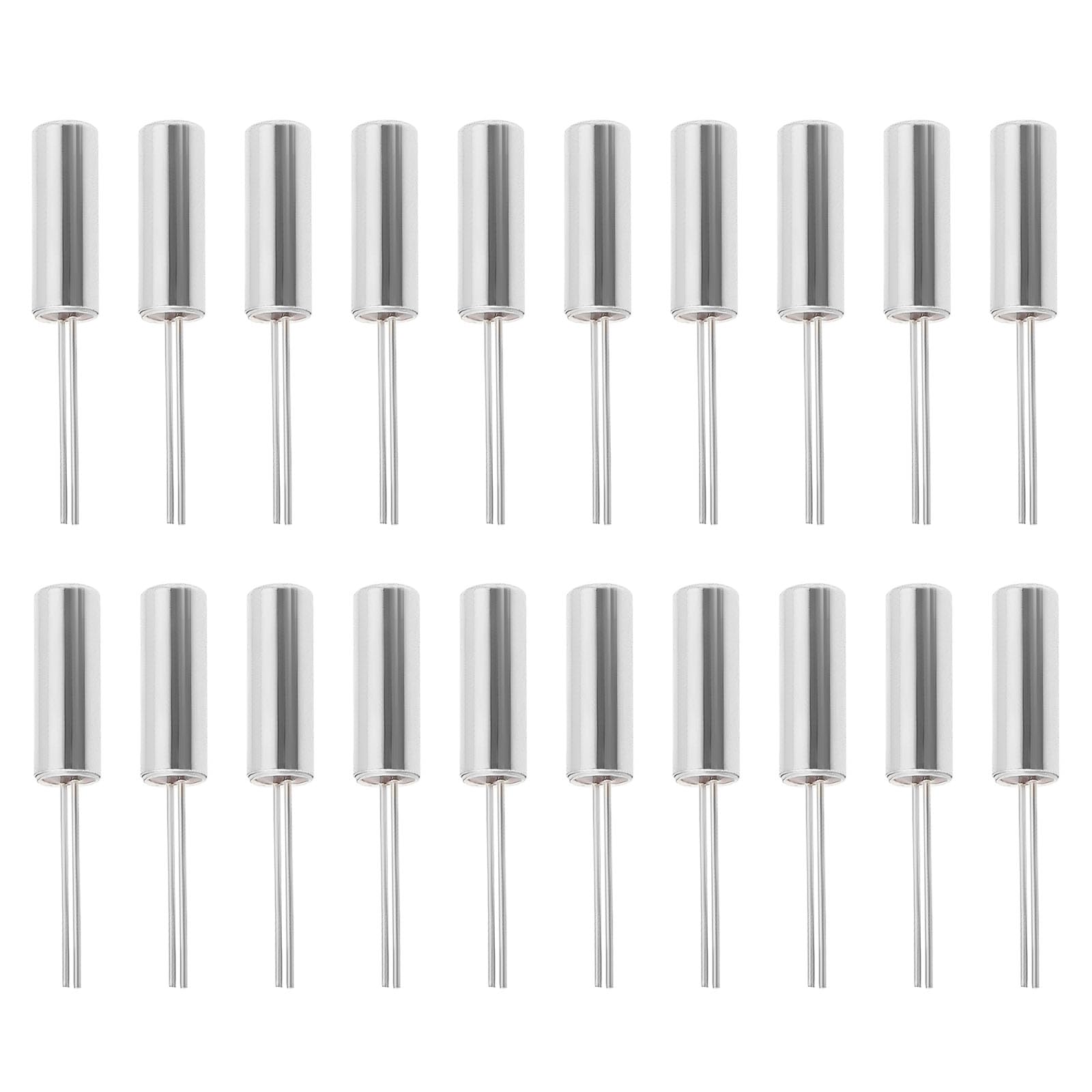 20pcs 32.768kHz Cylinder Shaped Crystal Oscillators 2 x 6mm Watch Crystal Replacements for TV Electronics PC Cards Electronical Meter