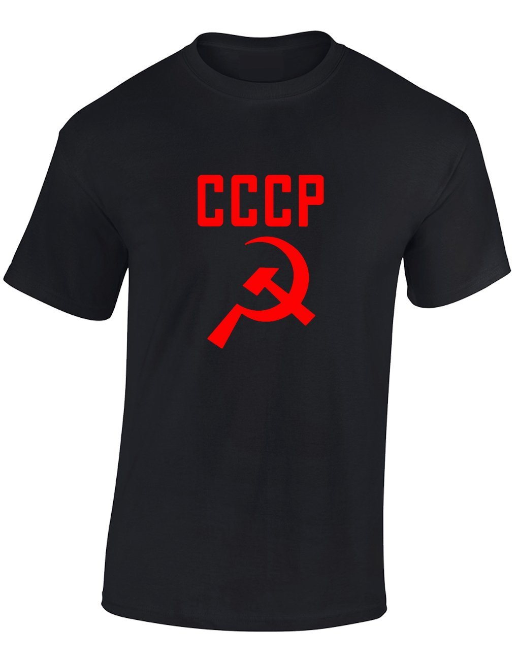 Crown Designs CCCP Symbol Cool Funky Geek Nerd for Men & Teenagers T-Shirts Tops - Black/Small