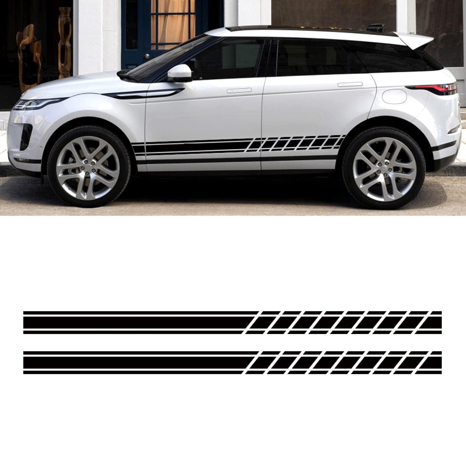 UNCLE LIAO Car Side Skirt For Discovery 3 4 2 Freelander Evoque Velar Autogiography SVR SUV Auto Car Door Sticker Side Step Skirt.,Blue