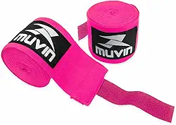 Bandagem Elástica Muvin 3 Metros Com Fechamento em Fecho de Contato e Alça Para Polegar - Atadura de Proteção Para Mãos e Punhos - Faixa de Boxe - Muay Thai - MMA - Artes Marciais - Treino - Unissex