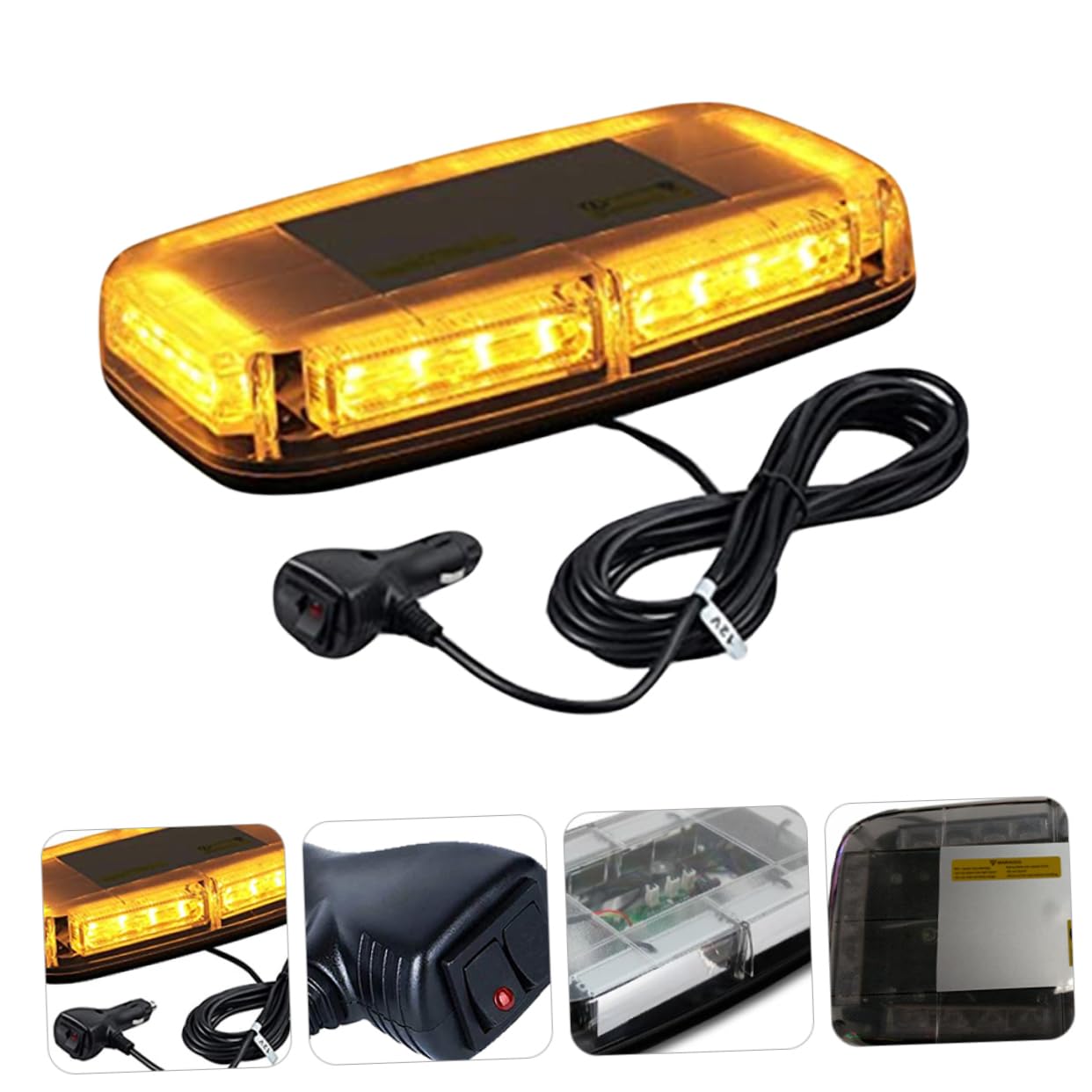 Amosfun Luz de Emergencia LED para Coche LED Ultrabrillante con Intermitentes Resistente al Agua y Polvo Luz de Advertencia Magnética para Vehículos y Asistencia Carretera