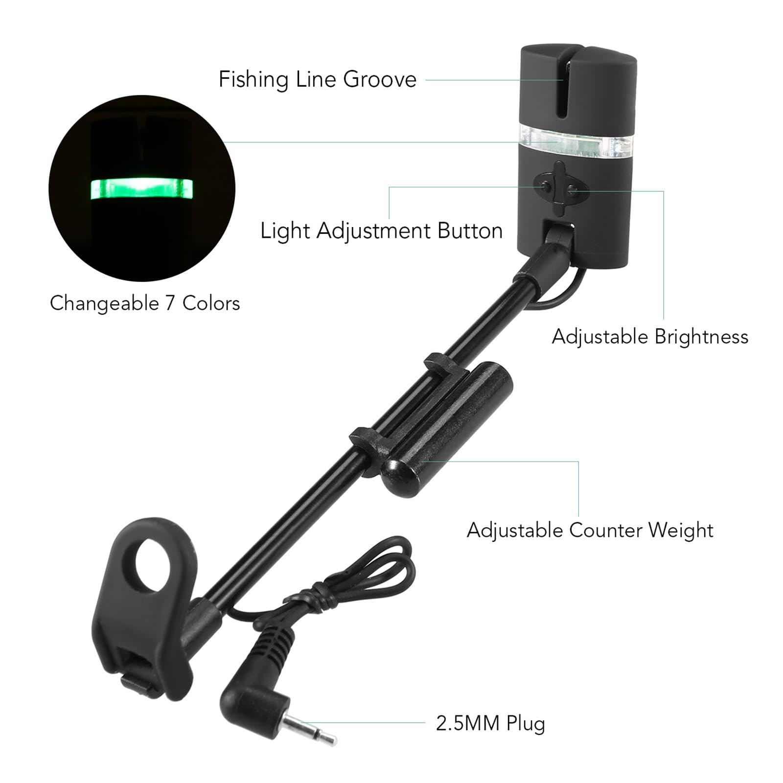 Fishing Swinger Set Indicateur de morsure de pêche à la carpe Swinger Alarme de pêche numérique LED Indicateur de morsure Lumineux Swinger Fishing Tackle