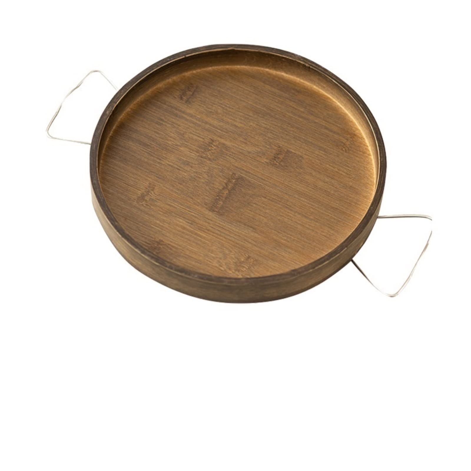 WADRI Trays for Eating Sofa Armrest Clip-On Round Tray For Remote Drinks Cup Bowl Phone Solid Wood Dessert Tea Holder Side Tables For Eating Drinking (Color : Round)