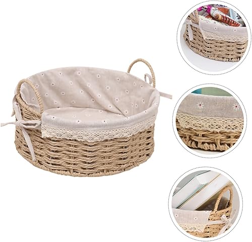 Miniatura 5 de Ciieeo 1 cesta de noche para dulces, cesta hecha a mano, cestas de almacenamiento tejidas para fotos, accesorios para bebés, cesta de almacenamiento