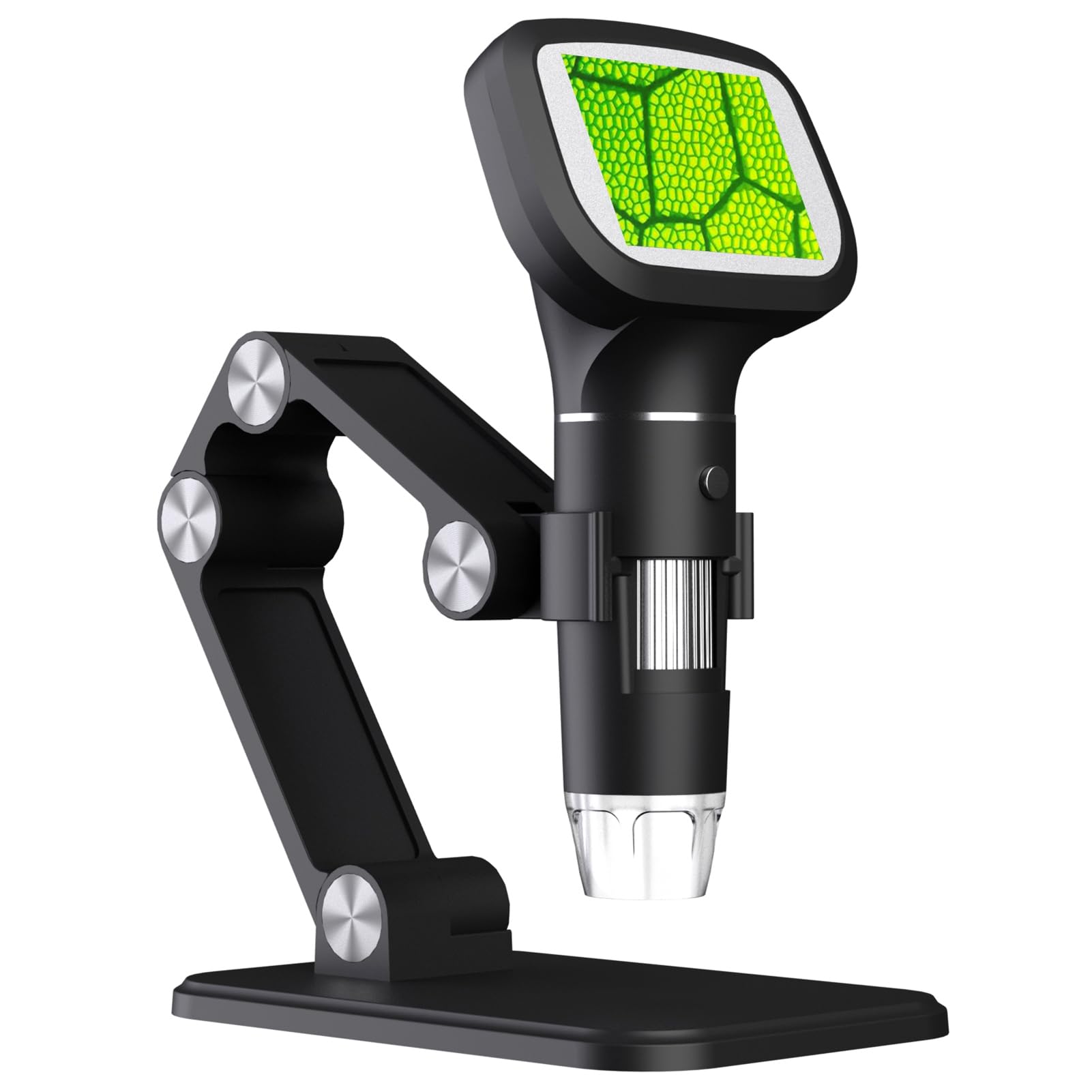Generic Microscopio Digital de Mano, Aumento 50X-1600X, 8 Luces LED Ajustables, Microscopio Portátil, Digital para Niños con Pantalla a Color de 2,4 Pulgadas para Ciencias de la Educación