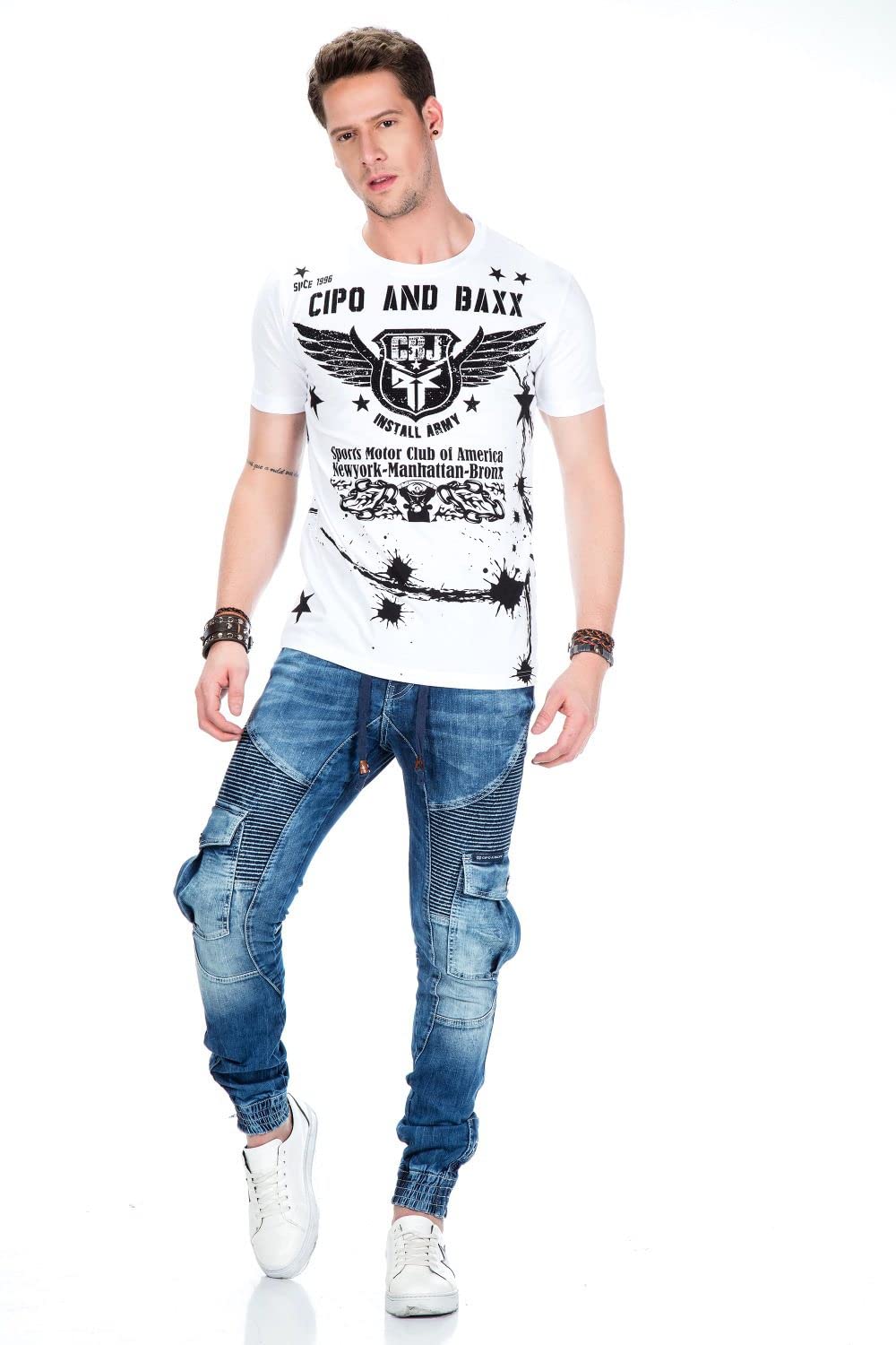Cipo & Baxx Herren Cargohosen Denim
