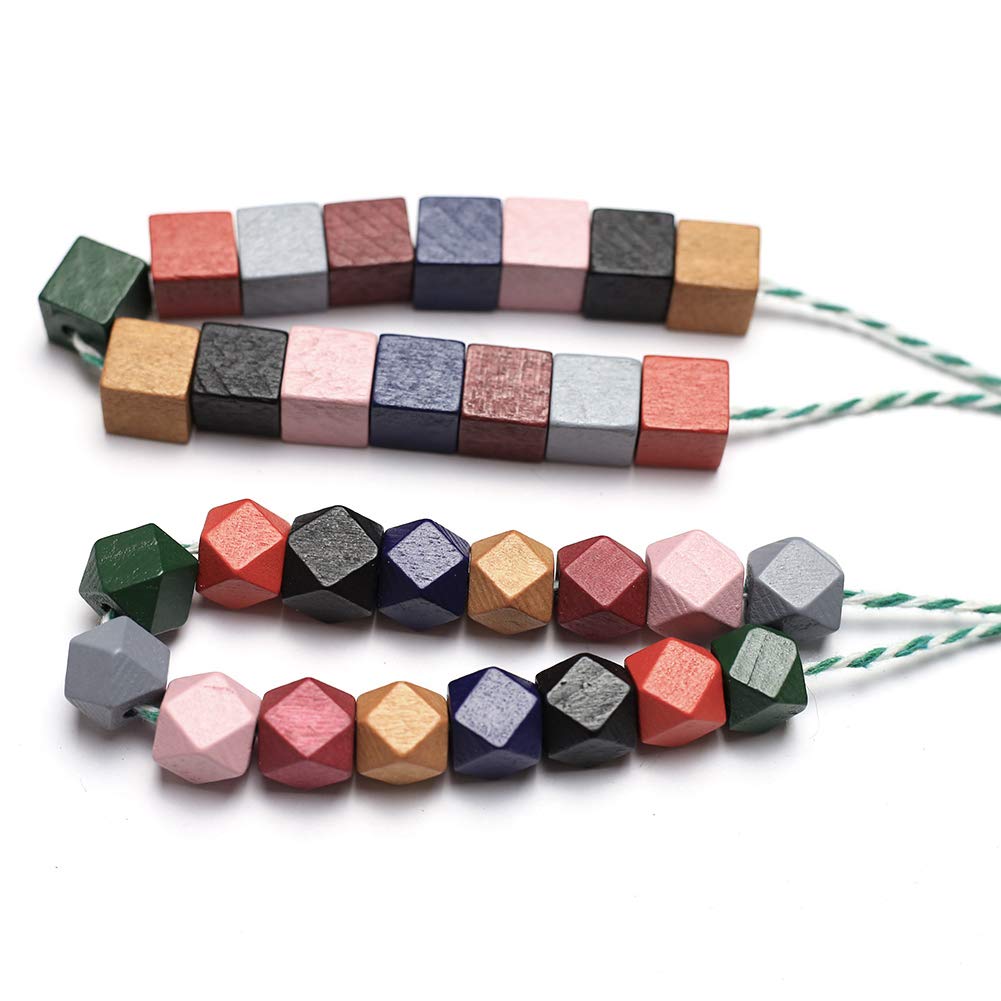 DAHI 120pcs Wooden Beads Colourful Wooden Beads,Vintage Wood Mixed Wood with Hole Craft Bead for DIY Jewellery Making(vintage-A/12mm-120pcs) - Image 4