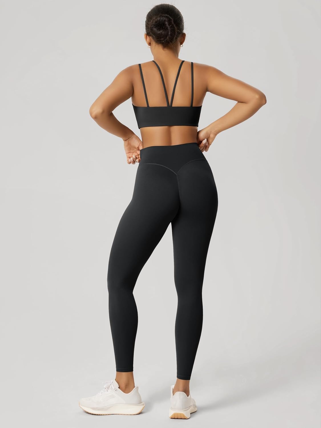 ODODOS Hidden Scrunch Butt Lifting Crossover Leggings for Women - 25" No Front Seam High Waist Booty Sculpting Yoga Pants