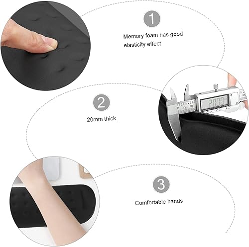 Miniatura 7 de MAGICLULU Juego de 3 juegos de teclado de muñeca para reposo de manos, accesorios para escritorio de gel, alfombrilla de mouse ergonómica,
