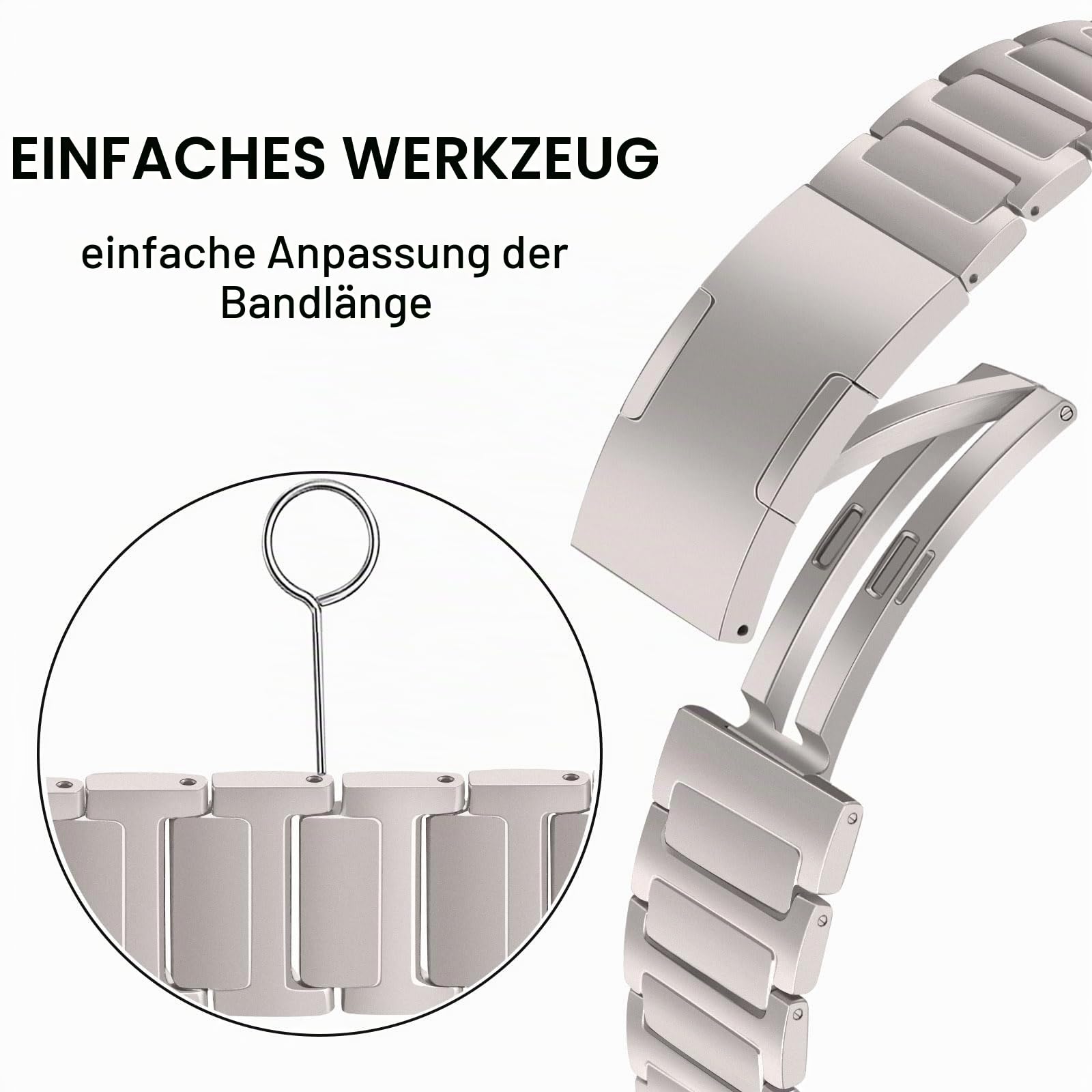 TRUMiRR Titan Armband Ersatz für HUAWEI Watch 5 46mm, 22mm Titan Edelstahl Uhrenarmband Metall Integrierte Dornschließe Armband für HUAWEI Watch GT 5 / GT 5 Pro 46mm