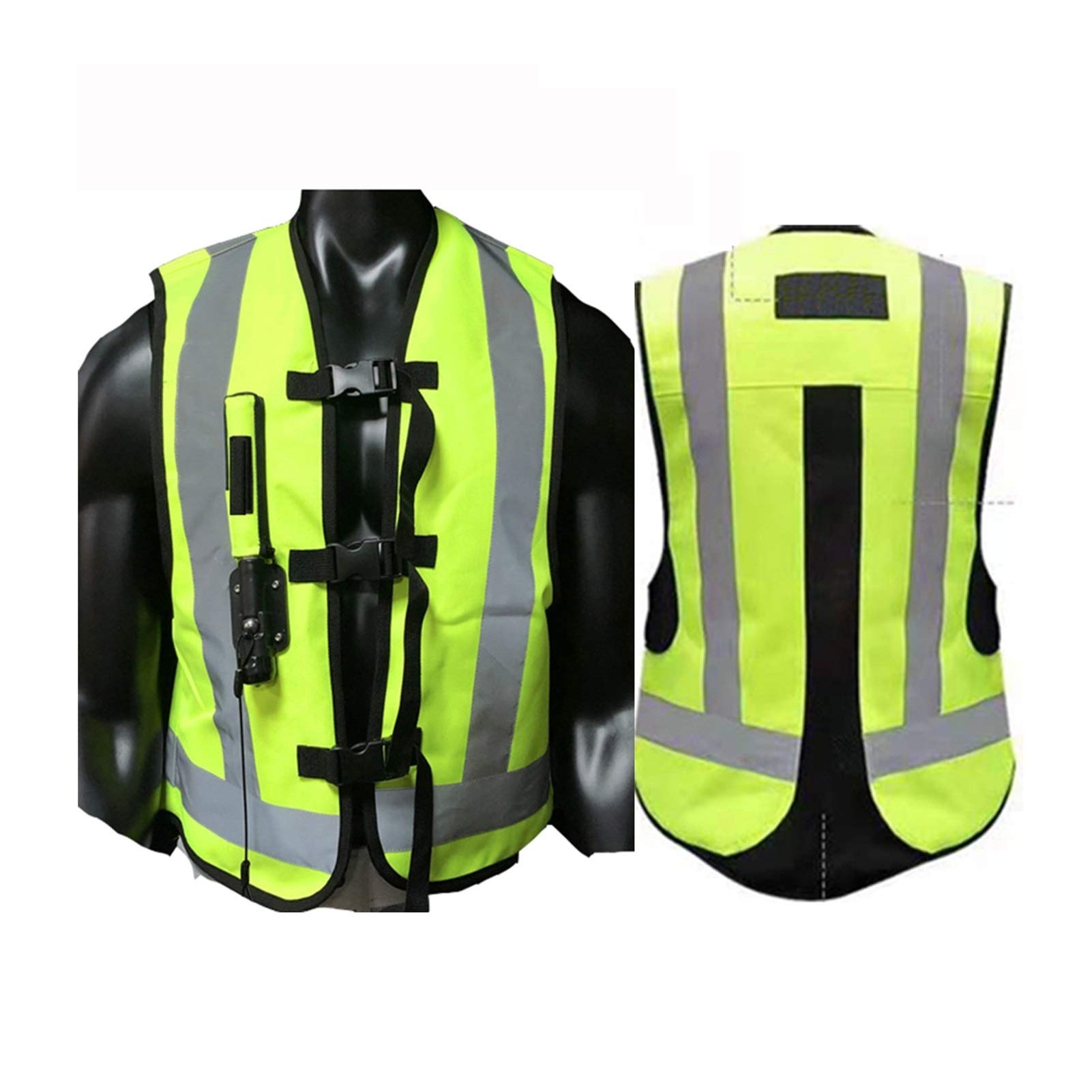 Chaleco de motocicleta con airbag mecánico gatillo airbag 0,5 segundos cinta reflectante en la parte delantera y trasera, lavable, resistente al desgaste, tela suave y fácil de limpiar.