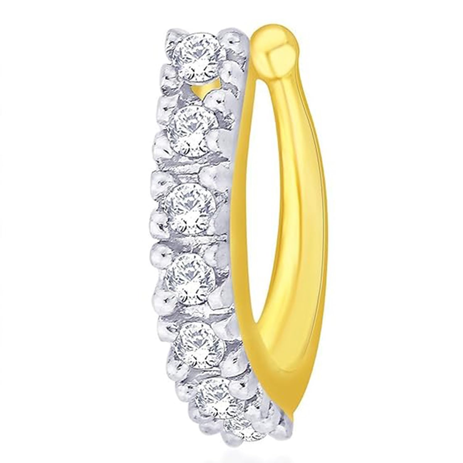 Simple and Elegant Non Piercing Nose Ring with Cubic Zirconia Stones for Women (PANR1100170PR)