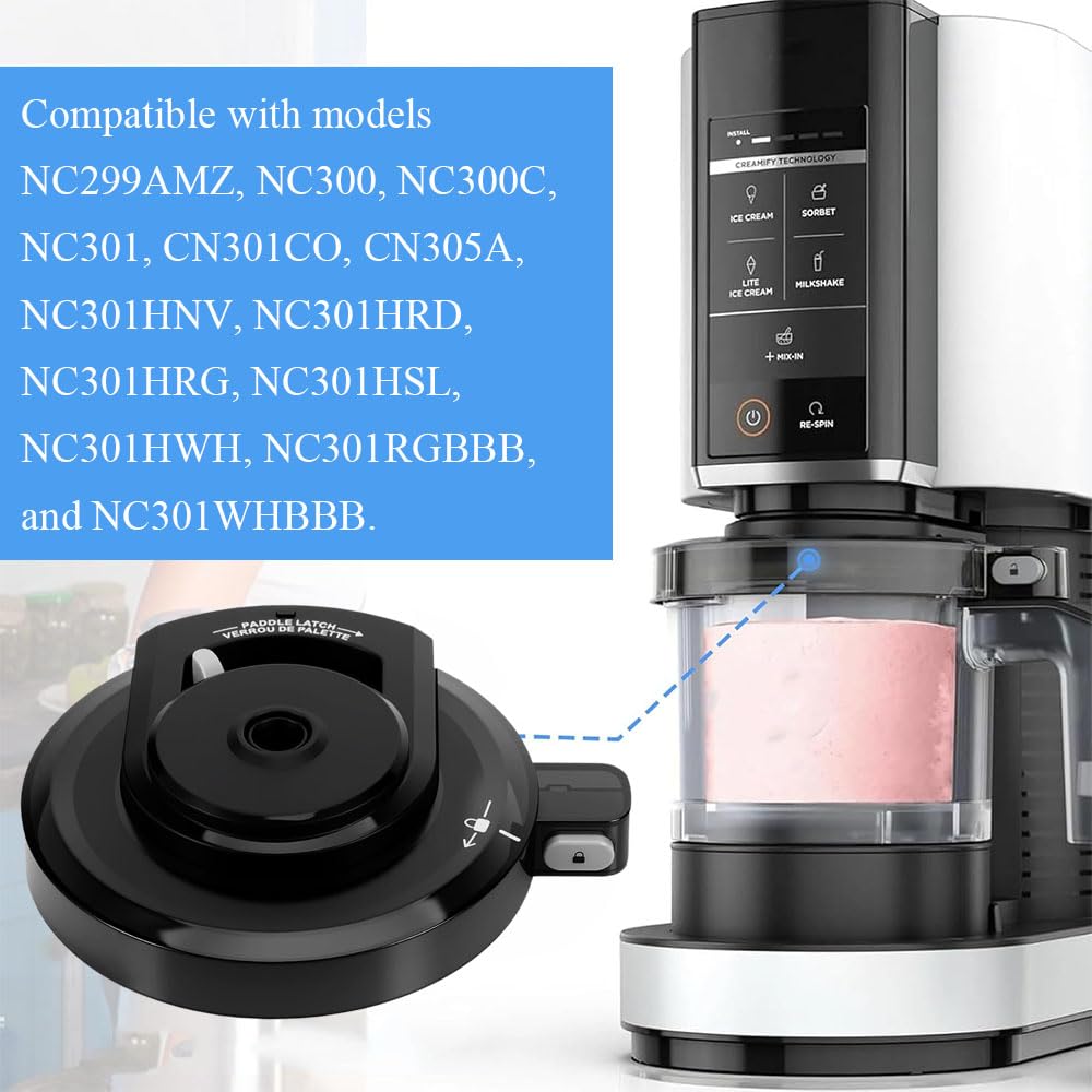 TOP-MAX Couvercle extérieur compatible avec la machine à crème glacée Ninja Creami NC300 NC301 Series sans lame, réutilisable, passe au lave-vaisselle