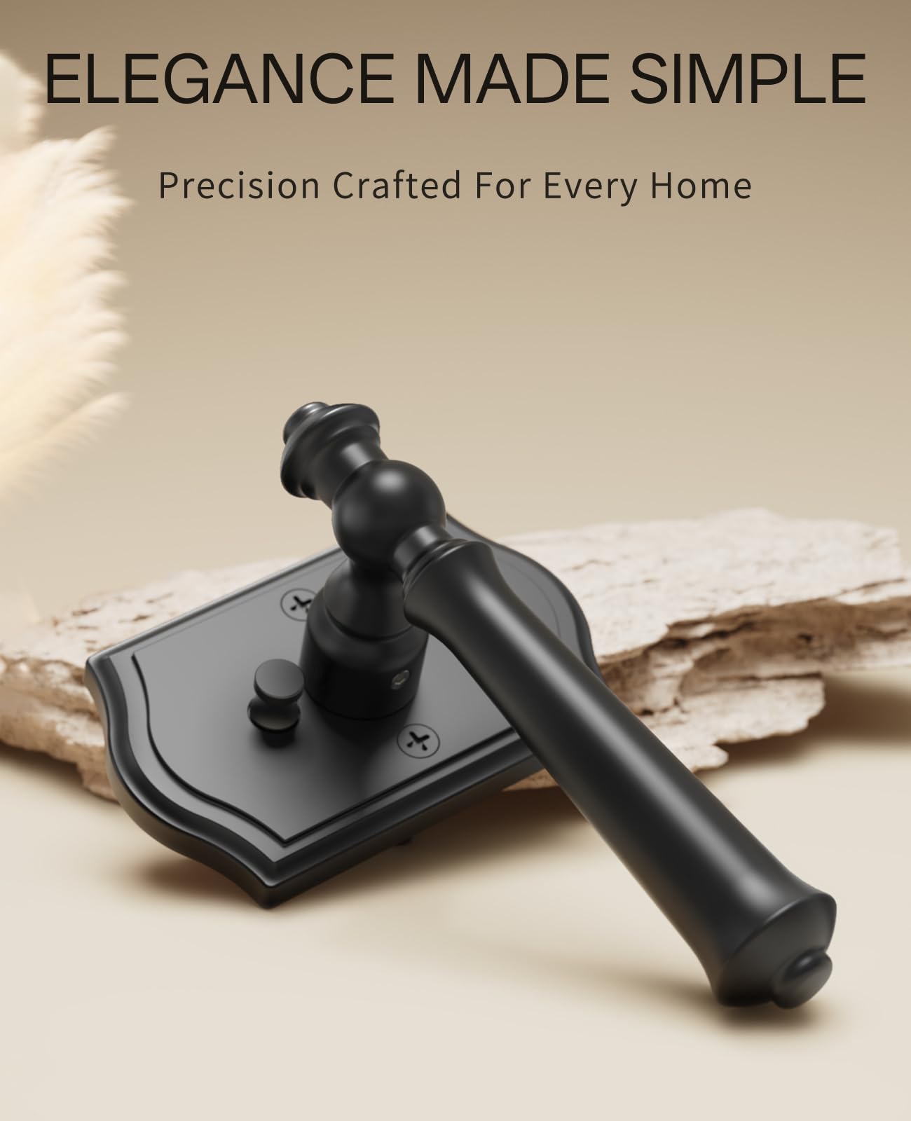 Matte Black Privacy Door Handles - Keyless Entry -3 Matte Black Privacy Door Handles - Keyless Entry -3