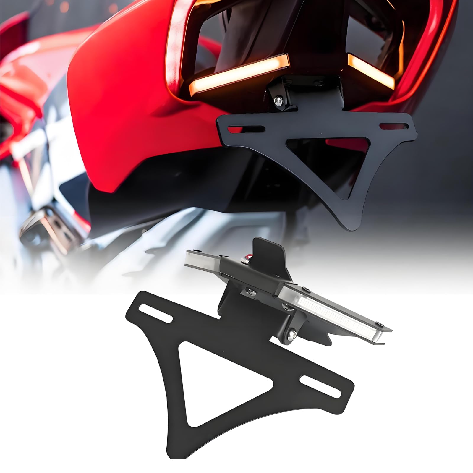 Photo 1 of Motorcycle Fender Eliminator Compatible with Ducati Panigale V4 V2 V4S 2018-2024 Motorcycle Integrated License Plate Holder with Turn Signal Panigale V4 V2 Tail Tidy Fender Eliminator Kit