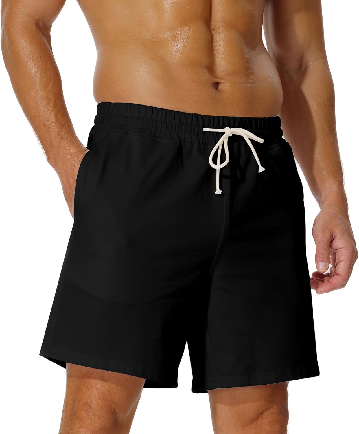 AIMPACT Mens Workout Sweat Shorts 5 Inch Cotton Casual Fitness Mens Athletic Gym Shorts with Pockets